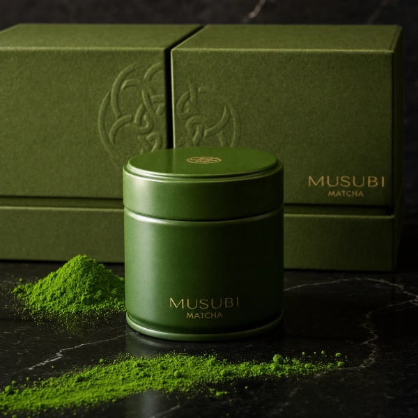 Premium organic ceremonial matcha Wazuka (Uji Matcha), stone-milled into a vibrant green powder.
