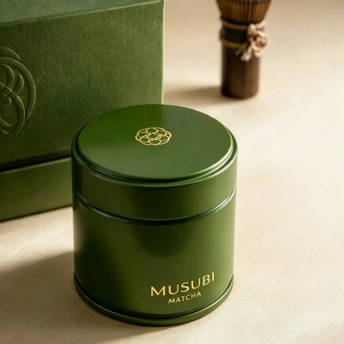 First-harvest organic matcha, Okumidori cultivar from the Nakai farm in Wazuka. Rested six months, stone-milled, made for usucha. 30 g tin.