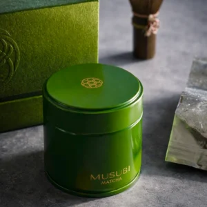 Premium Organic Ceremonial Matcha Duo 60g set with a 30g matcha tin and a 30g refill pouch.