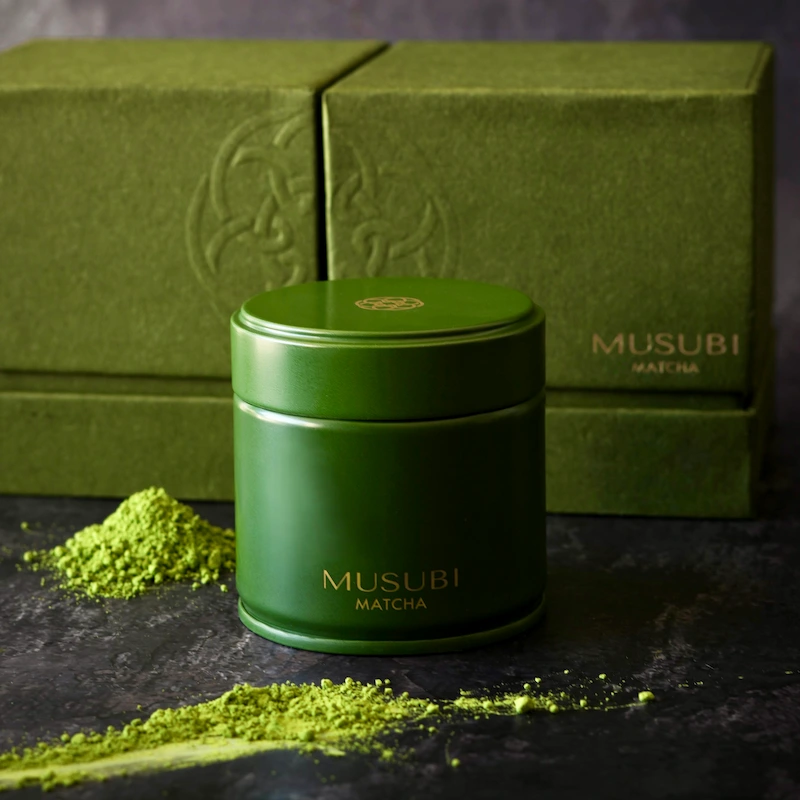 Premium organic ceremonial matcha Wazuka (Uji Matcha), stone-milled into a vibrant green powder.