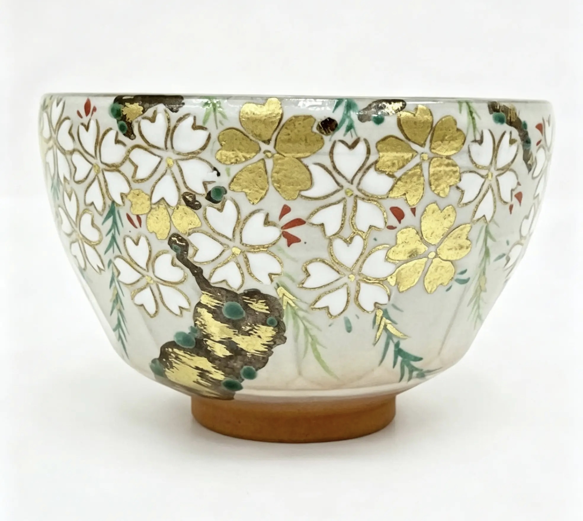 Kenzan-Style Chawan with Willow and Cherry - One piece only. - Image 2